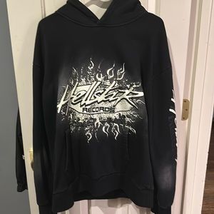 Hellstar Studios Records Vintage Tracksuit Hoodie Black